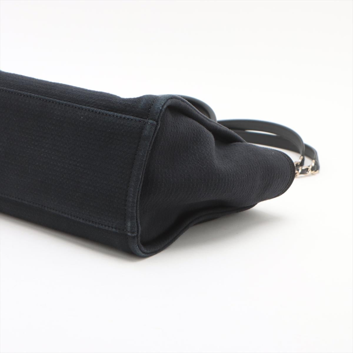 De las mujeres Chanel Deauville MM Bolso Tote de lona con cadena de dos direcciones Azul marino * PEDIDO PREVIO * en venta