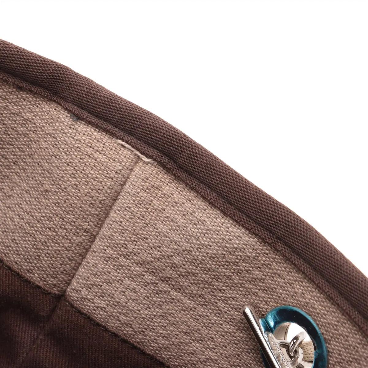 *Chanel Deauville MM Canvas Leather Chain Tote Bag Beige 10