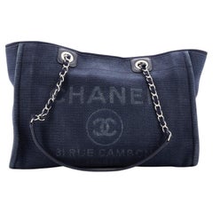 Chanel Deauville NM Chain Handle Tote Mixed Fibers Small