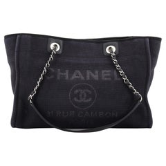Chanel Deauville NM Chain Handle Tote Mixed Fibers Small