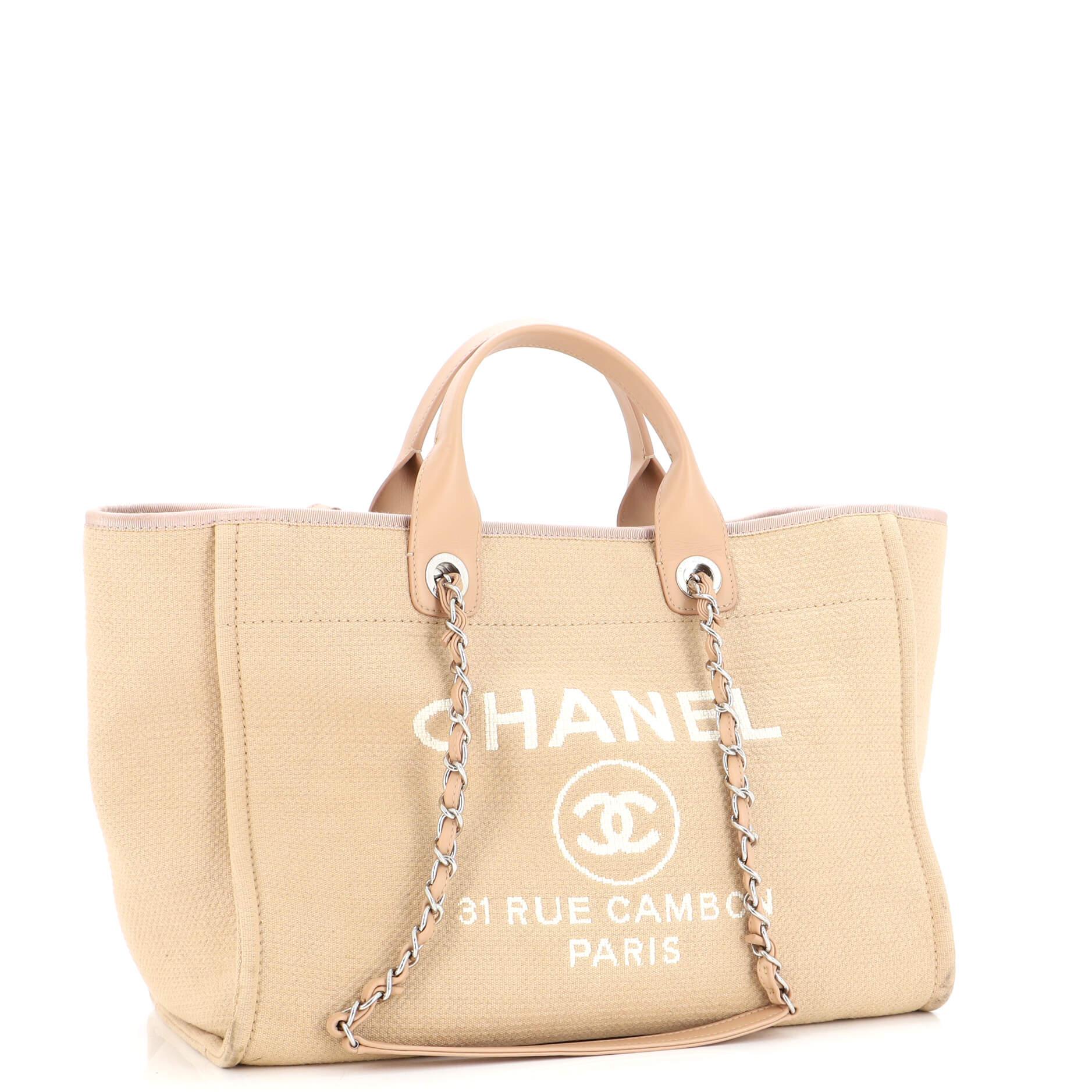 Chanel Deauville NM Tote Mixed Fibers Medium In Good Condition In NY, NY