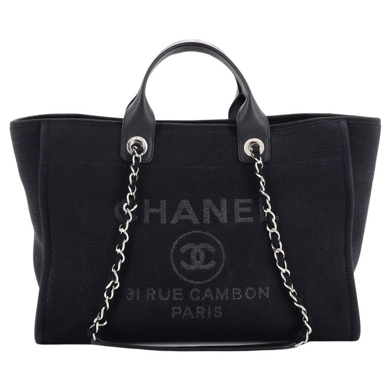 Chanel Deauville NM Tote Mixed Fibers Medium For Sale at 1stDibs