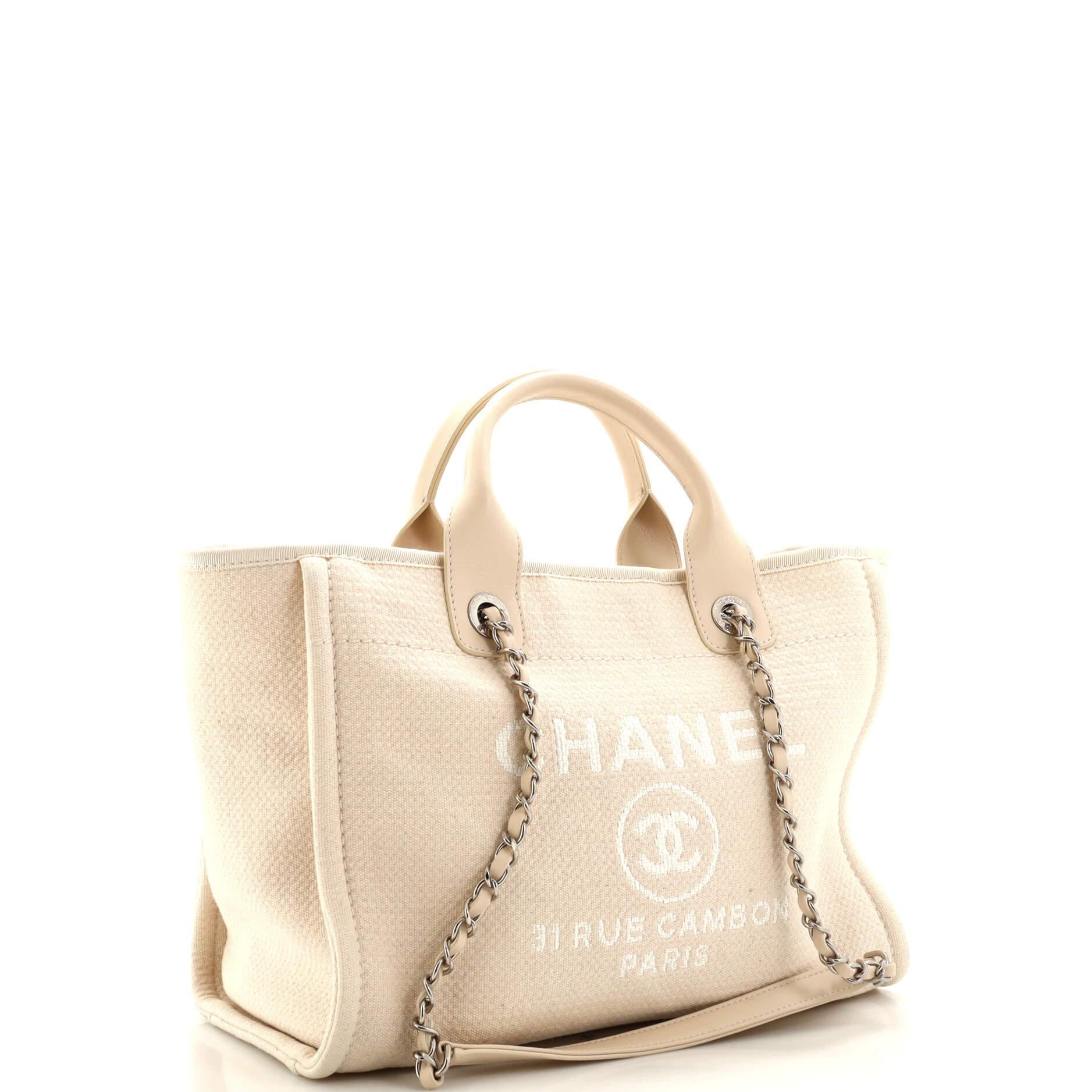 Chanel Deauville NM Tote Mixed Fibers Small In Good Condition For Sale In NY, NY