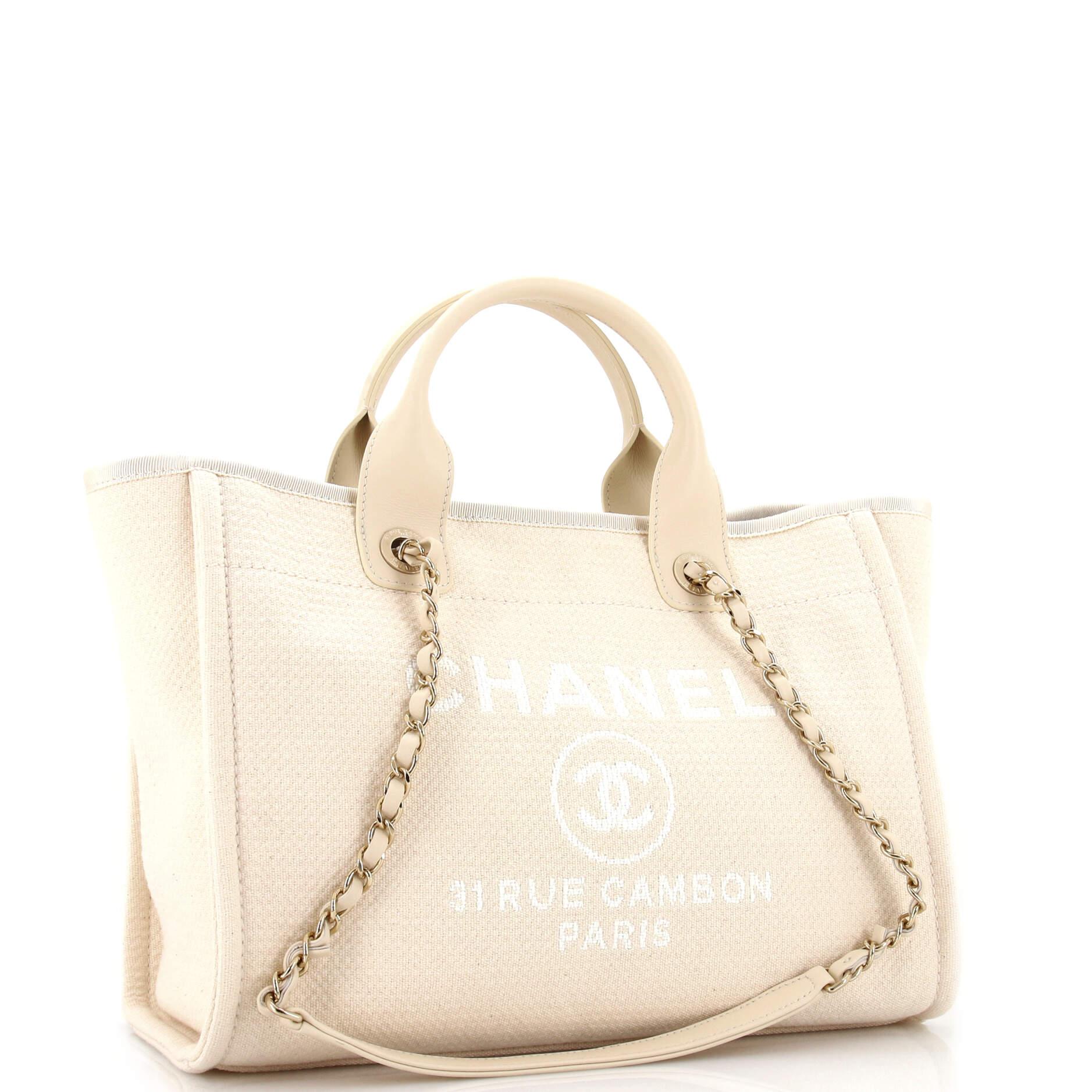 Chanel Deauville NM Tote Mixed Fibers Small In Good Condition In NY, NY
