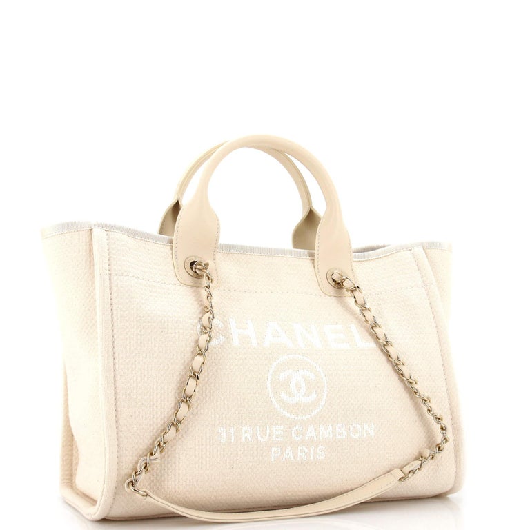 Chanel Deauville Chain Tote Studded Caviar Small at 1stDibs