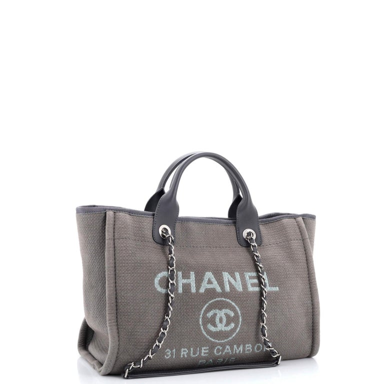 Chanel Mixed Fibers Medium Deauville Tote Black