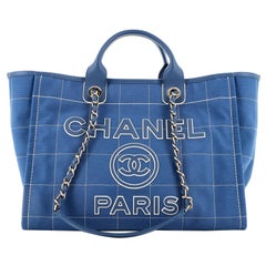 Chanel Deauville NM Tragetasche aus quadratischem genähtem Segeltuch Medium