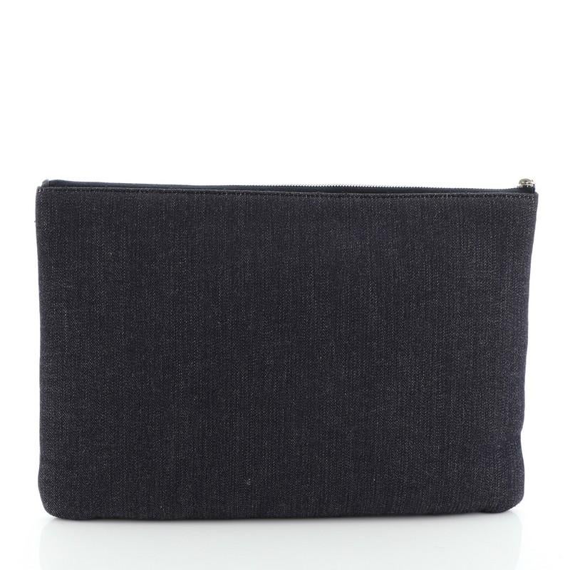 Chanel Deauville Pouch Denim Large at 1stDibs