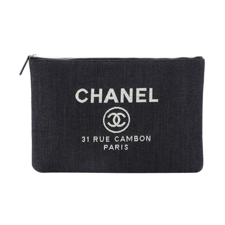 Chanel Deauville Pouch Denim Large 