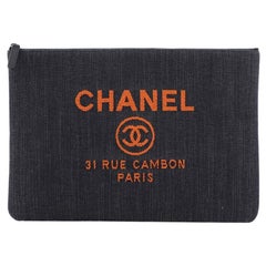 Chanel Deauville Pouch Denim Large