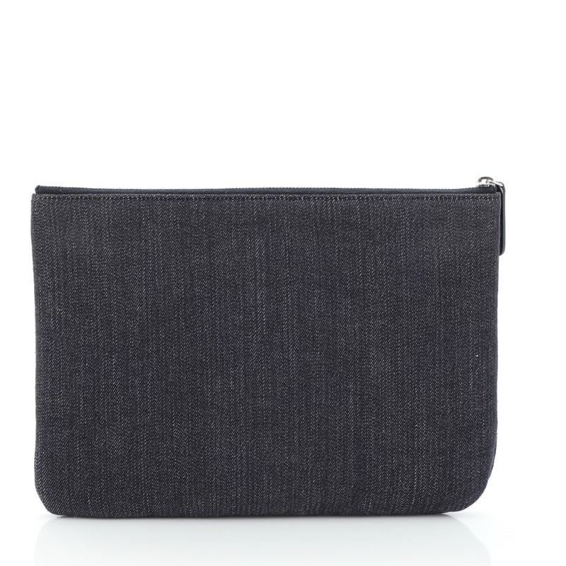 Chanel Deauville Pouch Denim Medium  In Good Condition In NY, NY