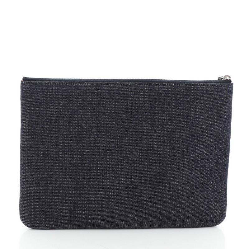 Chanel Deauville Pouch Denim Medium In Good Condition In NY, NY