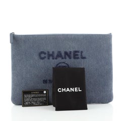 Chanel Deauville Pouch Denim mit Pailletten groß