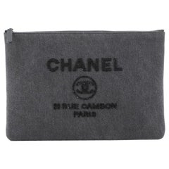 Chanel Deauville Pouch Denim with Sequins Large