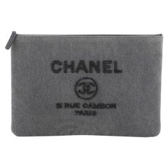 Chanel Deauville Pouch Denim with Sequins Large