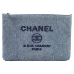 Chanel Deauville Pouch Denim with Sequins Large