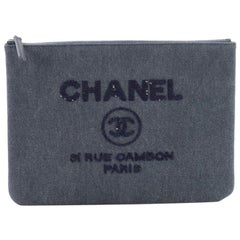 Chanel Deauville Pouch Denim with Sequins Medium Chanel Deauville Pouch Denim with Sequins Medium