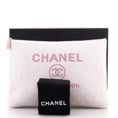 Chanel Deauville Pouch Raffia Large
