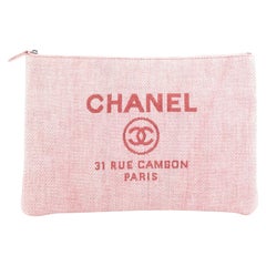 Chanel Deauville Pouch Raffia Large