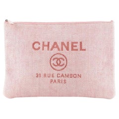Chanel Deauville Pouch Raffia Large