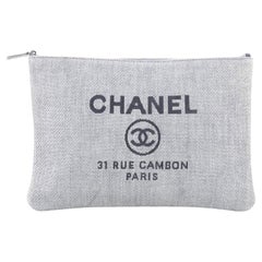 Chanel Deauville Pouch Raffia Large