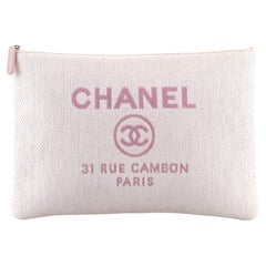 Chanel Deauville Pouch Raffia Large