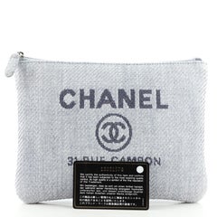 Chanel Deauville Pouch Raffia Medium