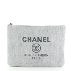 Chanel Deauville Pouch Raffia Medium