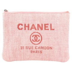 Chanel Deauville Pouch Raffia Small