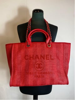 Chanel Deauville red stripes Shoulder Bag