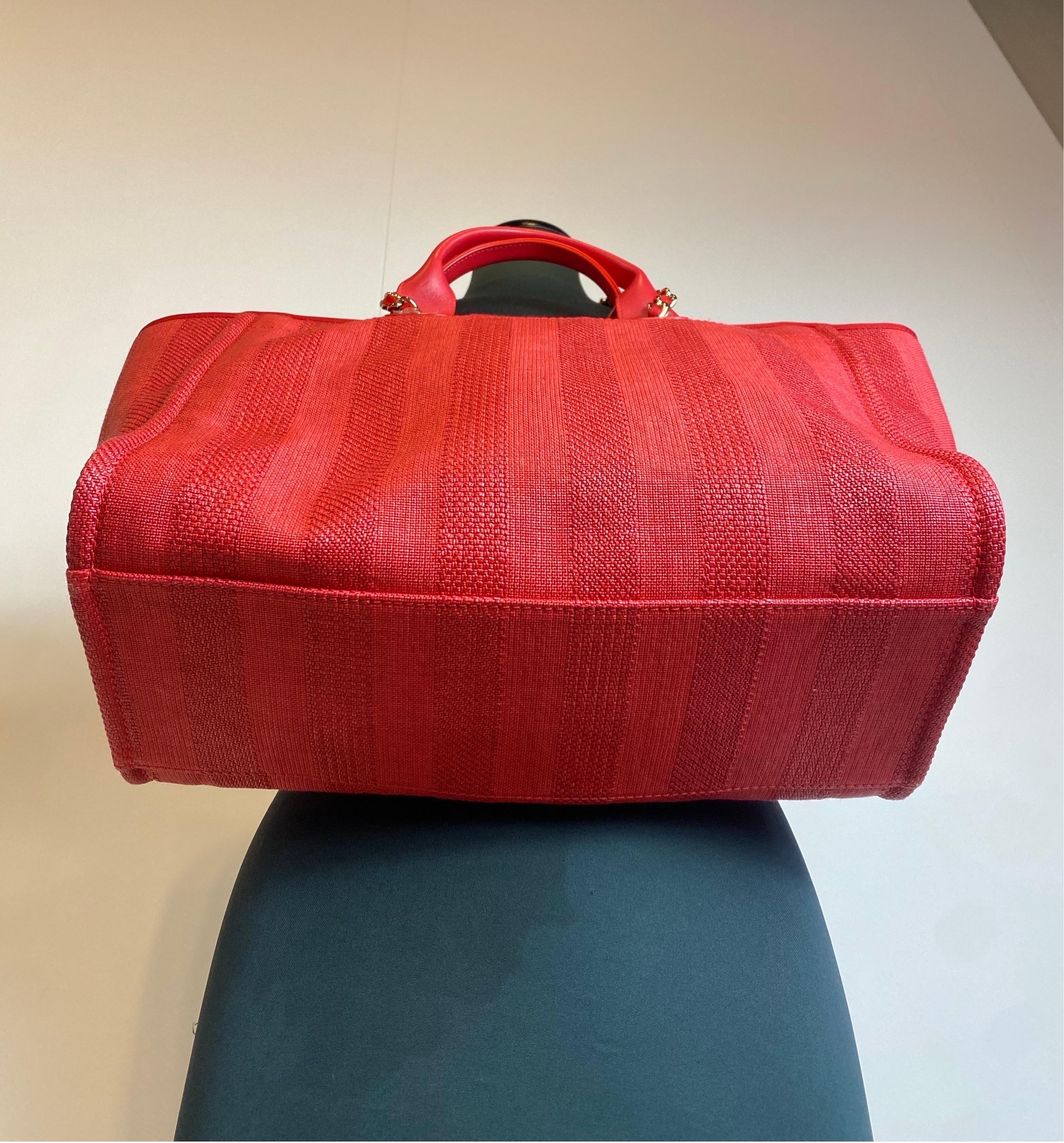 Chanel Deauville red stripes Shoulder Bag For Sale 2