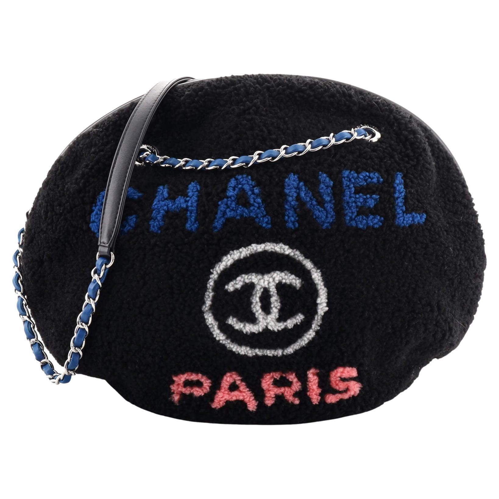 Chanel Deauville Round Bag Shearling Large