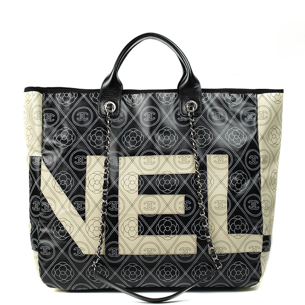 CHANEL Deauville Shoulder bag in Black Canvas 2