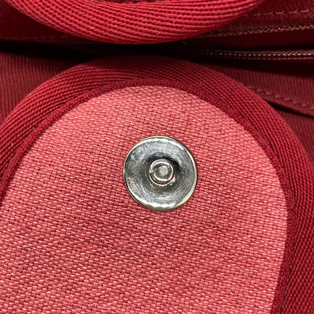 Chanel Deauville Tote 2011 Medium Red Denim Top Handle For Sale 7