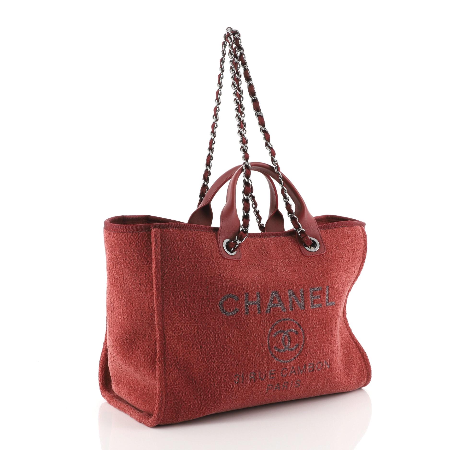 chanel lurex boucle medium deauville tote