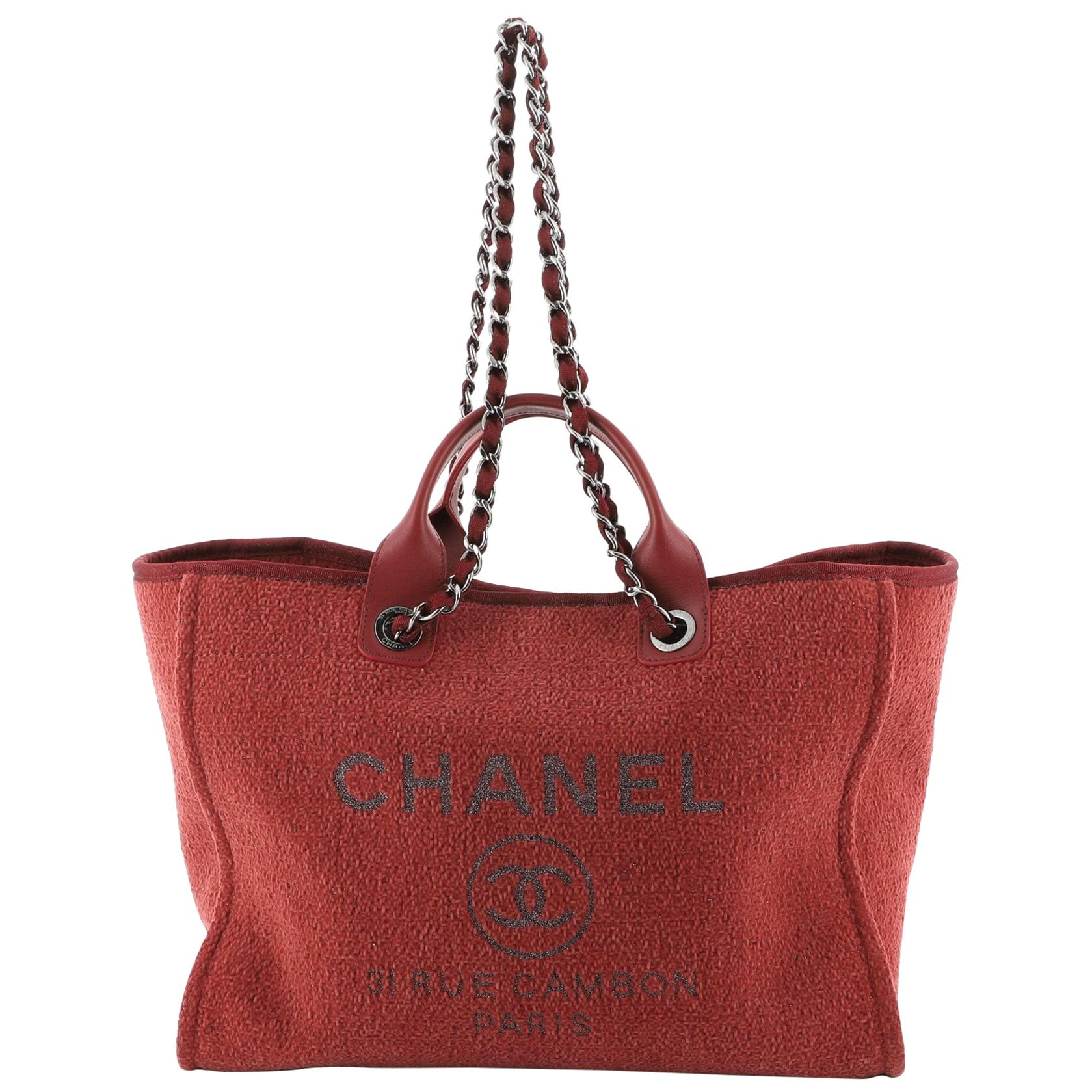 Chanel Deauville Tote Lurex Boucle Medium