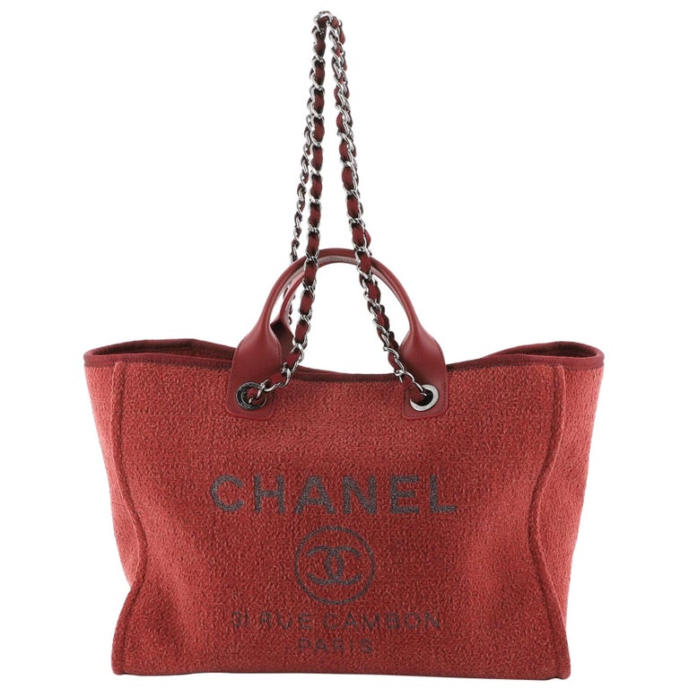 Chanel Deauville Tote Lurex Boucle Medium at 1stDibs