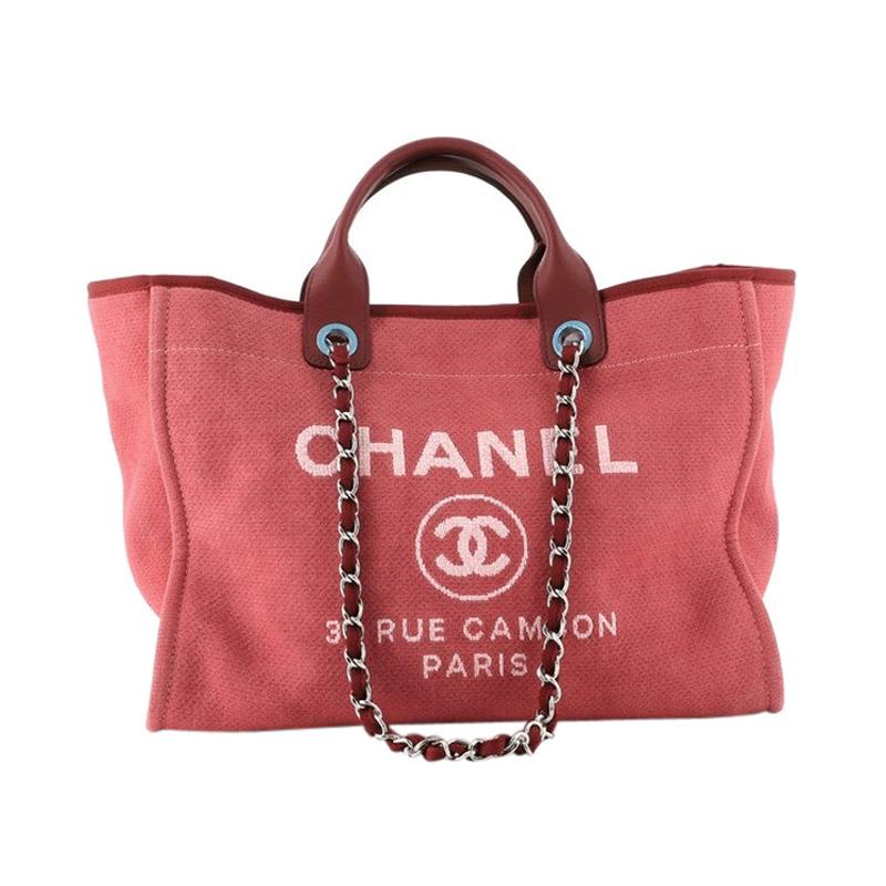 chanel linen tote bag