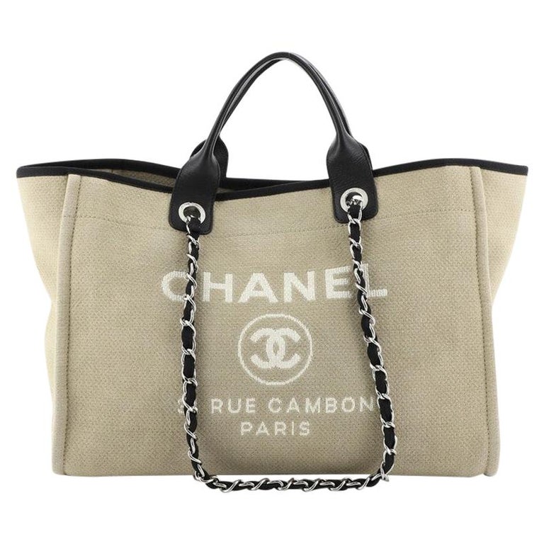 Chanel Deauville Tote Canvas Large at 1stDibs