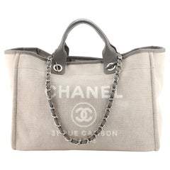 Chanel Deauville Tote Canvas Medium at 1stDibs