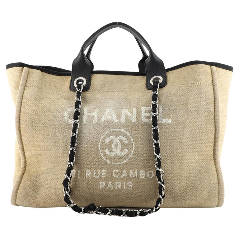 Chanel Deauville Tote Canvas Medium For Sale at 1stDibs