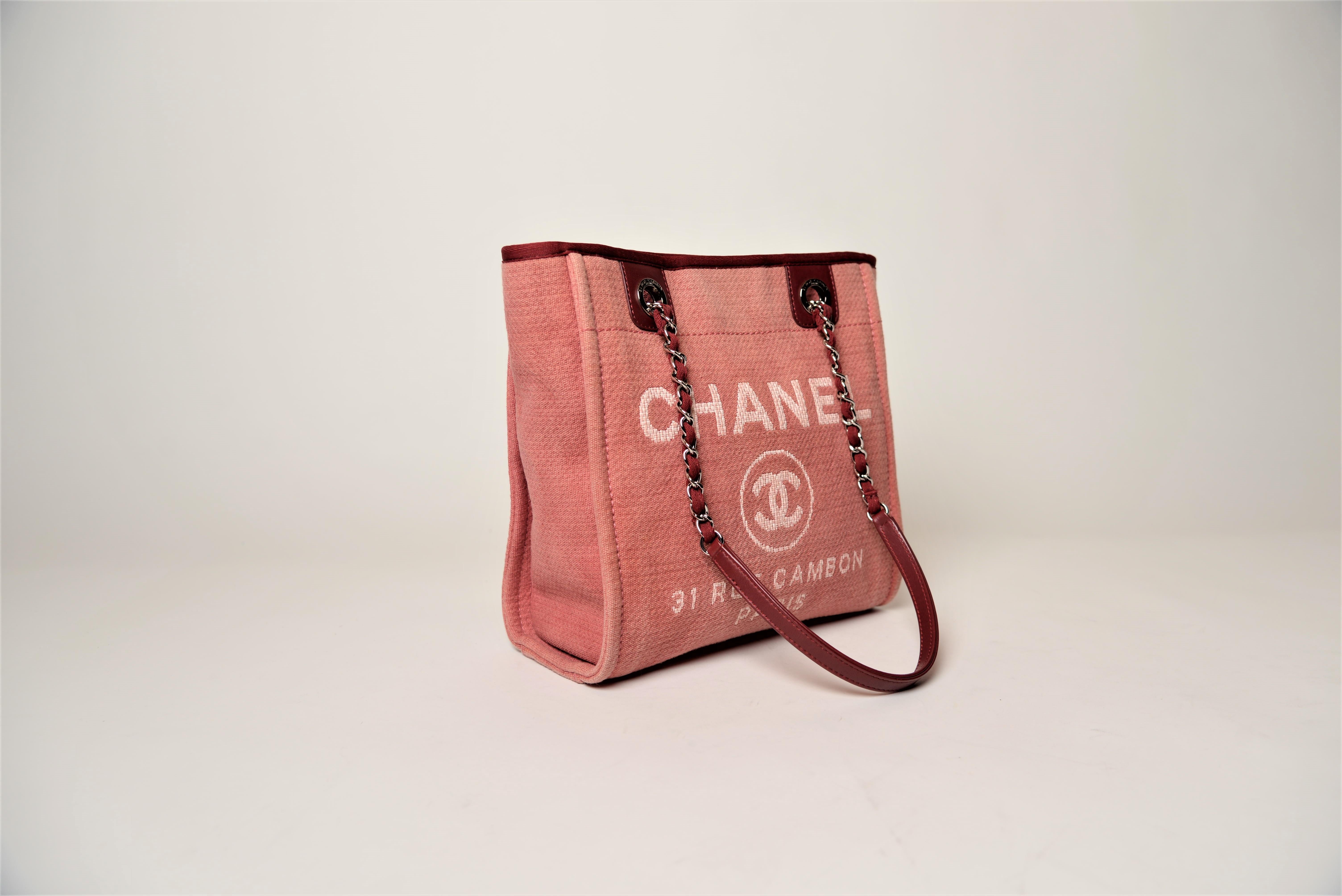 Women's or Men's Chanel Deauville Tote Canvas Small Bag