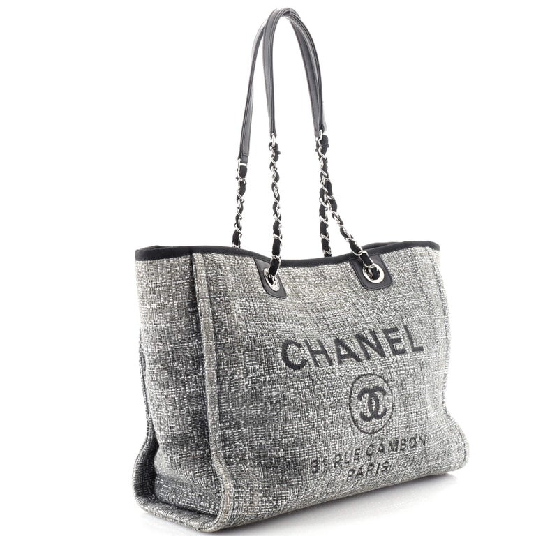 Chanel Deauville Tote Canvas Small at 1stDibs