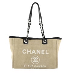 Chanel Deauville Tote Canvas Small at 1stDibs