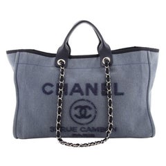 Chanel Deauville Tote Canvas with Sequins Large
