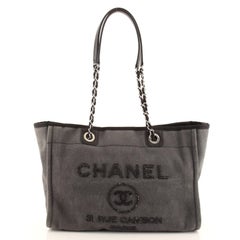Chanel Deauville Tote Canvas with Sequins Small