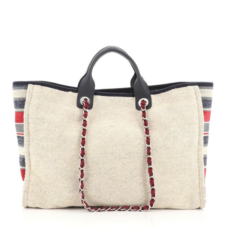 chanel deauville tote stripe