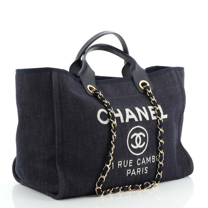 chanel medium denim deauville shopping tote