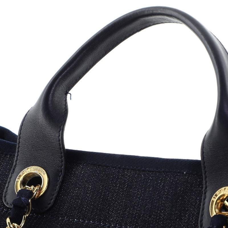 Chanel Deauville Tote Denim Medium In Good Condition In NY, NY