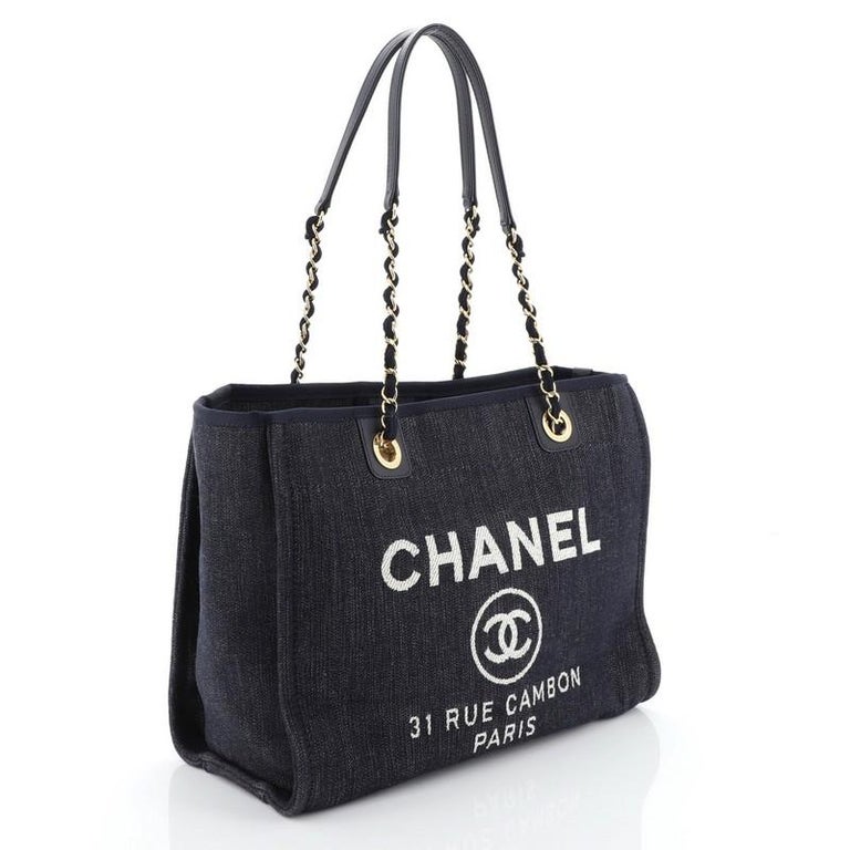 Chanel Deauville Tote Denim Small at 1stDibs